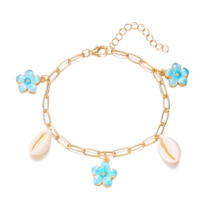 Starfish and seashell charm bracelet with gold chain for summer beach vacations