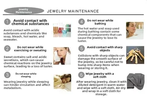 Guide d'entretien des bijoux détaillé avec instructions de nettoyage et de soin quotidien