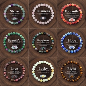 8mm Naturstein Runde Perle Heilung Armband Für Damen Herren Spirituelle Energie Edelstein Elastisches Armband Täglicher Schmuck