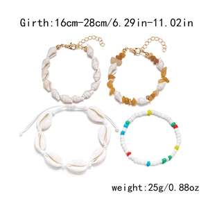 Detail eines Böhmischen Muschel Armband Sets mit 16cm-28cm Umfang und 25g Gewichtsangaben