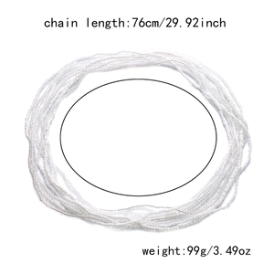 Detail of white multi-layer beaded waist chain with length 76cm and weight 99g