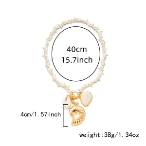 Bohemian seashell and starfish necklace featuring 40cm length and 4cm pendant size details
