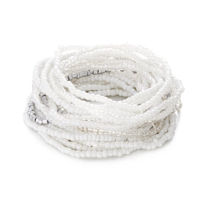 Boheemse meerlaagse witte kralen armband set voor een zomerse vakantie stijl