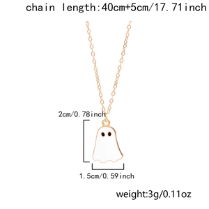 Geist Anhänger Halskette mit 45cm Kette und Maßangaben für Halloween Schmuck