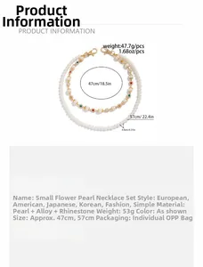 Détail des chaînes de pantalon en perles avec fleurs en strass et dimensions