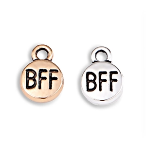 Runde BFF-Anhänger in Gold und Silber für Freundschaftsketten und DIY-Schmuckbau