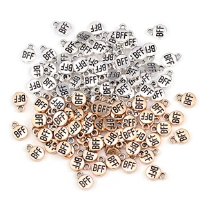 Rund Legierung BFF Anhänger Charms Best Friends Forever Buchstabe DIY Halskette Armband Schmuckherstellung Material Zubehör