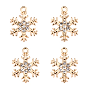 Lot de quatre pendentifs flacons dorés avec strass pour création de bijoux DIY
