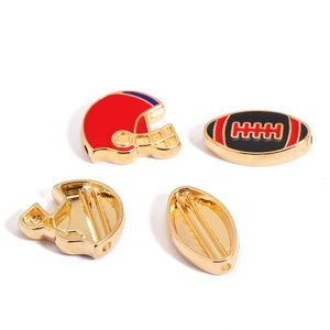 DIY Sport-Perlen-Set mit Football-Helm und Rugby-Anhängern in Gold-Ausführung