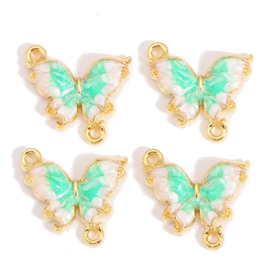 Pendentifs papillon colorés en alliage à double boucle pour la création de bijoux