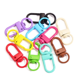 Colorful metal lobster clasps with rotating rings for DIY jewelry and bag charms