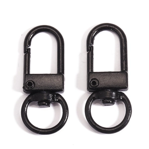 Pair of matte black swivel lobster clasps for DIY jewelry and bag hardware accessories