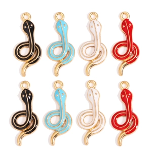 Alloy Enamel Snake Charms For DIY Jewelry Making Cartoon Animal Pendant For Necklace Bracelet Earrings Accessories Women