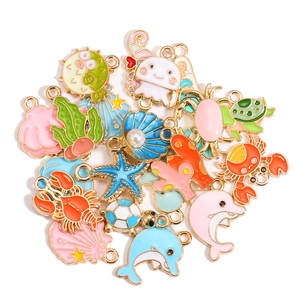 Set de breloques océan DIY avec dauphins, étoiles de mer et tortues pour la création de bijoux