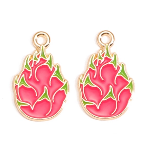 Detailopname van roze drakenvrucht hangers van legering voor doe-het-zelf sieraden