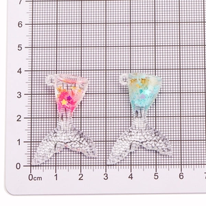 Pendentifs queue de sirène en résine transparente avec paillettes pour bijoux DIY