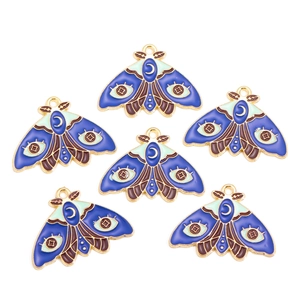 Lot de 6 pendentifs papillon mystiques avec motifs lune et œil pour bijoux DIY
