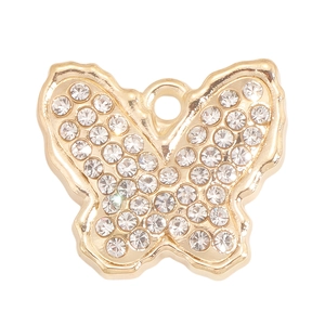 Goldener Schmetterlingsanhänger mit funkelnden Strasssteinen für DIY-Schmuck