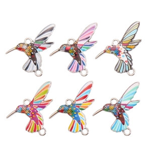 Emaille Kolibri Charms Legierung Vogel Anhänger Doppel Loch Verbinder Für DIY Armband Halskette Schmuckherstellung Zubehör