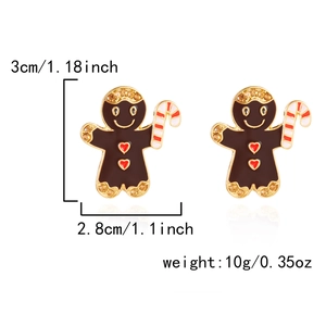 Détails des boucles d'oreilles bonhomme de pain d'épices avec dimensions et poids