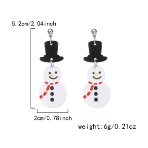 Detail van acryl sneeuwpop kerstoorbellen met afmetingen van 5,2 cm hoog en 6 g gewicht