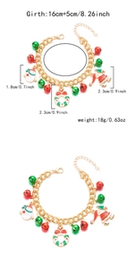 Specifiche dettagliate delle dimensioni del bracciale di Natale con campanelli e Babbo Natale