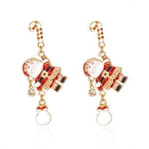 Boucles d'oreilles de Noël avec pendentifs Père Noël, sucre d'orge et sac de cadeaux