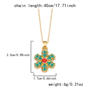 Spécifications détaillées de taille pour collier flocon avec dimensions et poids