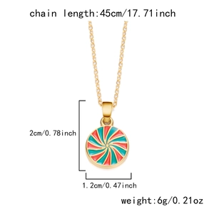 Spécifications détaillées du collier de Noël avec dimensions de la chaîne et du pendentif