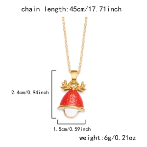 Spécifications de taille pour le pendentif renne en émail rouge avec chaîne de 45cm