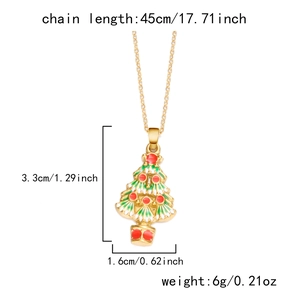 Spécifications de taille du pendentif sapin de Noël avec longueur de chaîne