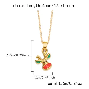 Tableau des tailles détaillé pour le pendentif renne et le collier de 45 cm de long