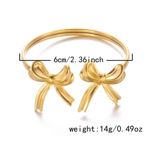 Goldenes Edelstahl-Armreif mit Schmetterling-Schleifen-Design und 6 cm Innendurchmesser