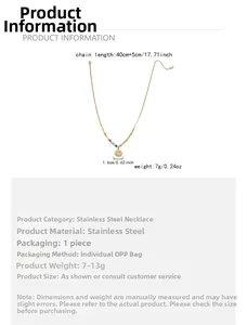 Détail du collier soleil 45cm en acier doré avec perles multicolores et guide des tailles