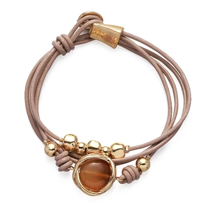 Pulsera Envolvente Multicapa Bohemia para Mujer Cordón de Cuero Artificial Cuentas de Metal Dije de Resina Redondo Joyería