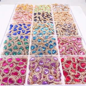 Pendentifs cœur en alliage acrylique coloré en 12 couleurs pour bijoux DIY