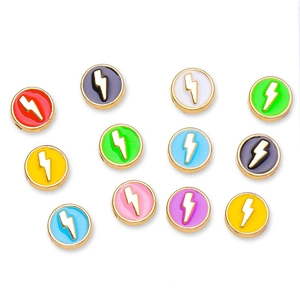 Perles colorées de 8mm en alliage avec éclair pour création de bijoux DIY à la main