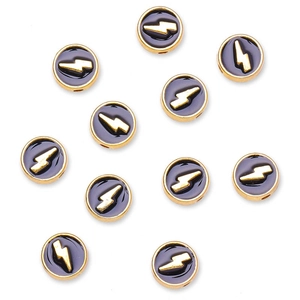 Gros plan de perles en alliage de 8 mm à motif éclair noir pour création de bijoux DIY