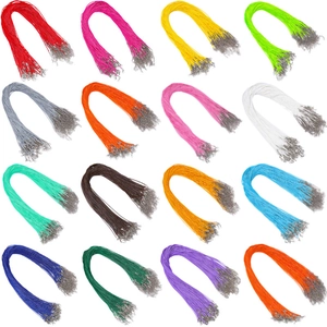 Pack de 16 cordones de collar de algodón encerado multicolor con cierres de langosta