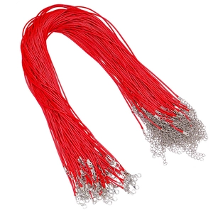 Cordones rojos de 1,5mm para collar con cierres de langosta y cadena de extensión