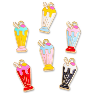 DIY colorful enamel milkshake drink charms for bracelets and handmade jewelry accessories