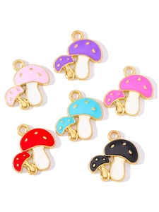 Colgantes de setas de colores en aleación para joyería DIY en seis colores vivos