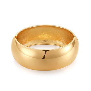 Minimalist Alloy Wide Polished Open Bangle Bracelet For Women Gold Silver Plated Geometric Chunky Hand Cuff Fashion Jewelry