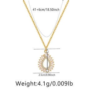 Dimensioni collana a goccia con catena da 41+6cm e altezza pendente di 2,5cm