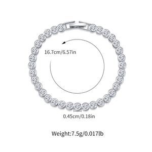 Detail view of silver color flower bracelet with dimensions 16.7cm length and 0.45cm width