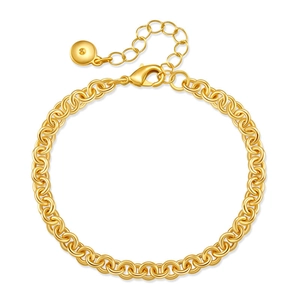 Klassisches Armband mit ineinandergreifenden Kreisen und Goldbeschichtung mit Verschluss
