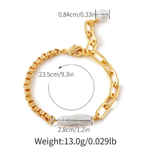 Détail du bracelet en perles avec annotations de longueur 23,5 cm et de poids 13 g