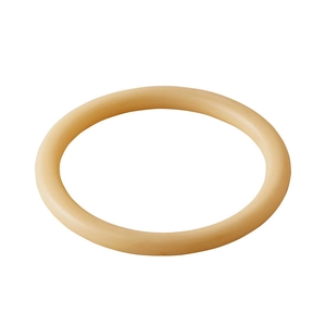 Macro detail of a minimalist cream white resin bangle with smooth polished surface