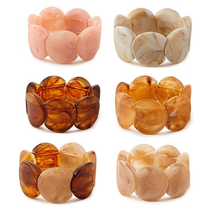 Bracelets en acrylique ambré aux motifs irréguliers et formes géométriques en résine