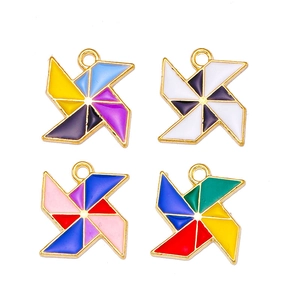 Creative Colorful Windmill Alloy Enamel Pendant DIY Jewelry Accessories For Necklace Bracelet Earrings Making